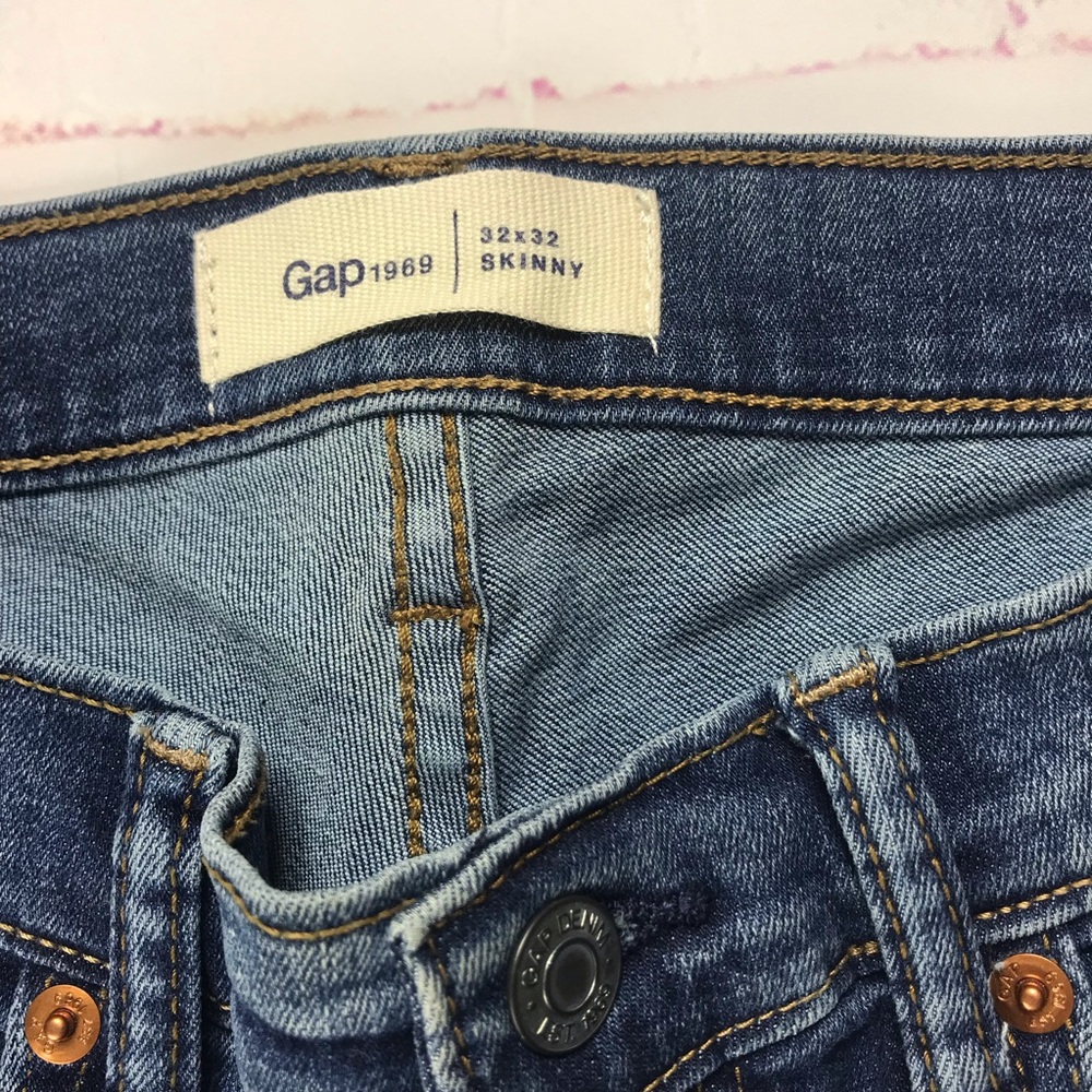 Gap 1969: Mens 32x32 skinny blue jeans - Picture 2 of 4